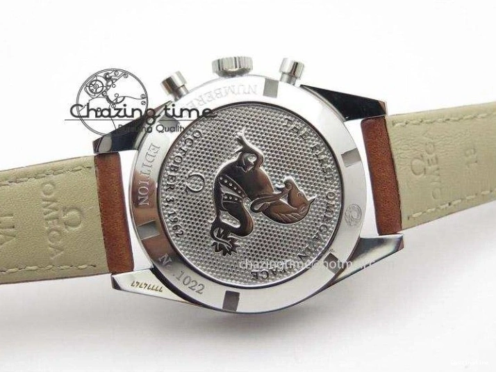 0508 Supportive Speedmaster Professional The Moon Watch on Brown Asso Strap Asian Manual Winding Chronograph Movement 8288